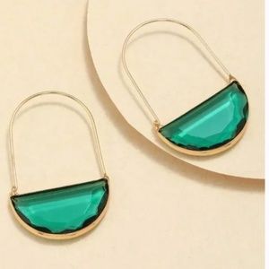 ✨ FREE Lock Charm Geo Crystal Like Boho Peasant Hipster Hippie Art Earrings